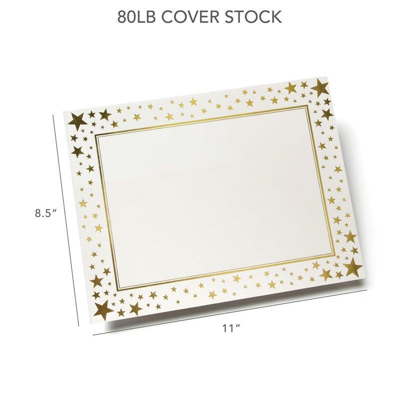 Gartner Studios Gold Star Foil Certificate Paper, 80lb 8.5â€ x 11â€, 15 Count - Image 4